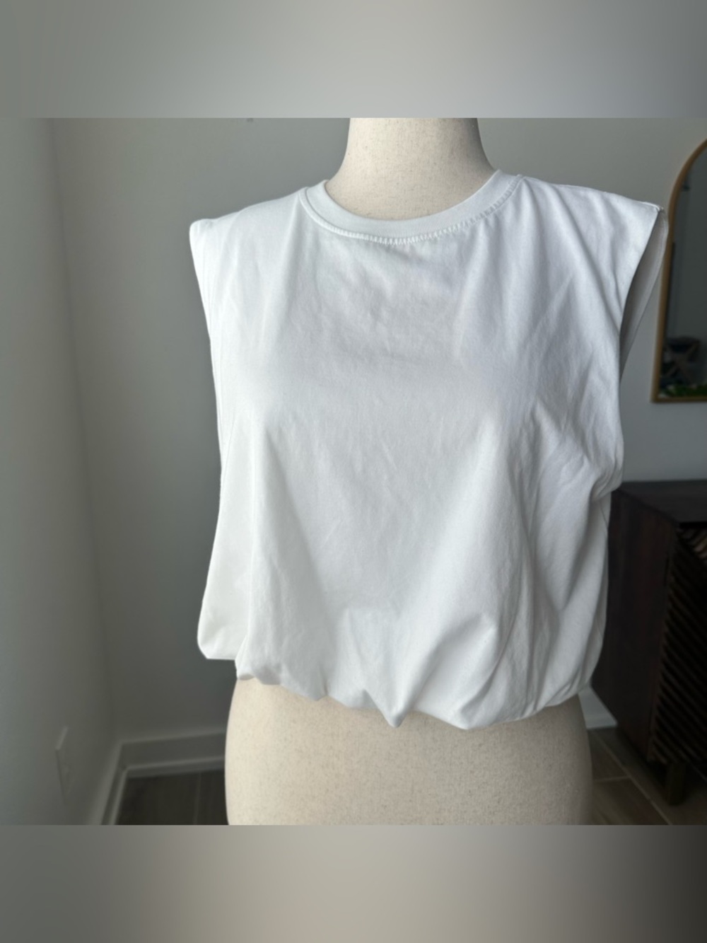 Dynamite White Sleeveless Bubble Hem